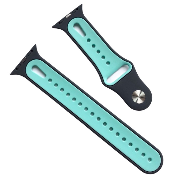 5/$20 NEW  GREY AQUA Silicone Sport Band Apple Watch 38/40/41mm M/L - Picture 3 of 8